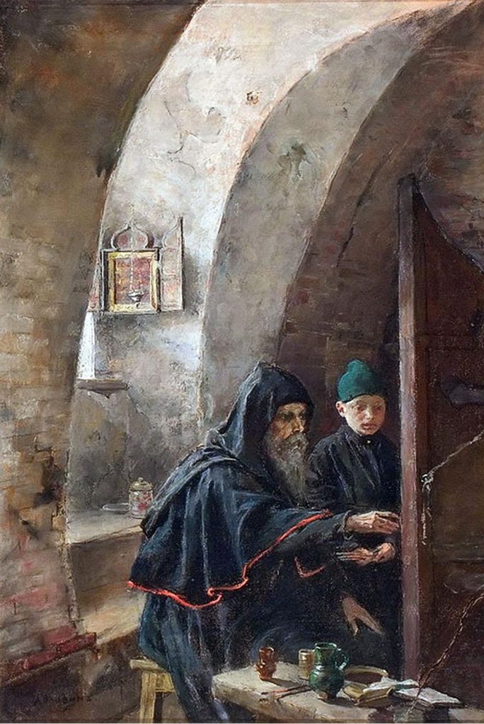 В иконописной мастерской. Древнерусский иконописец