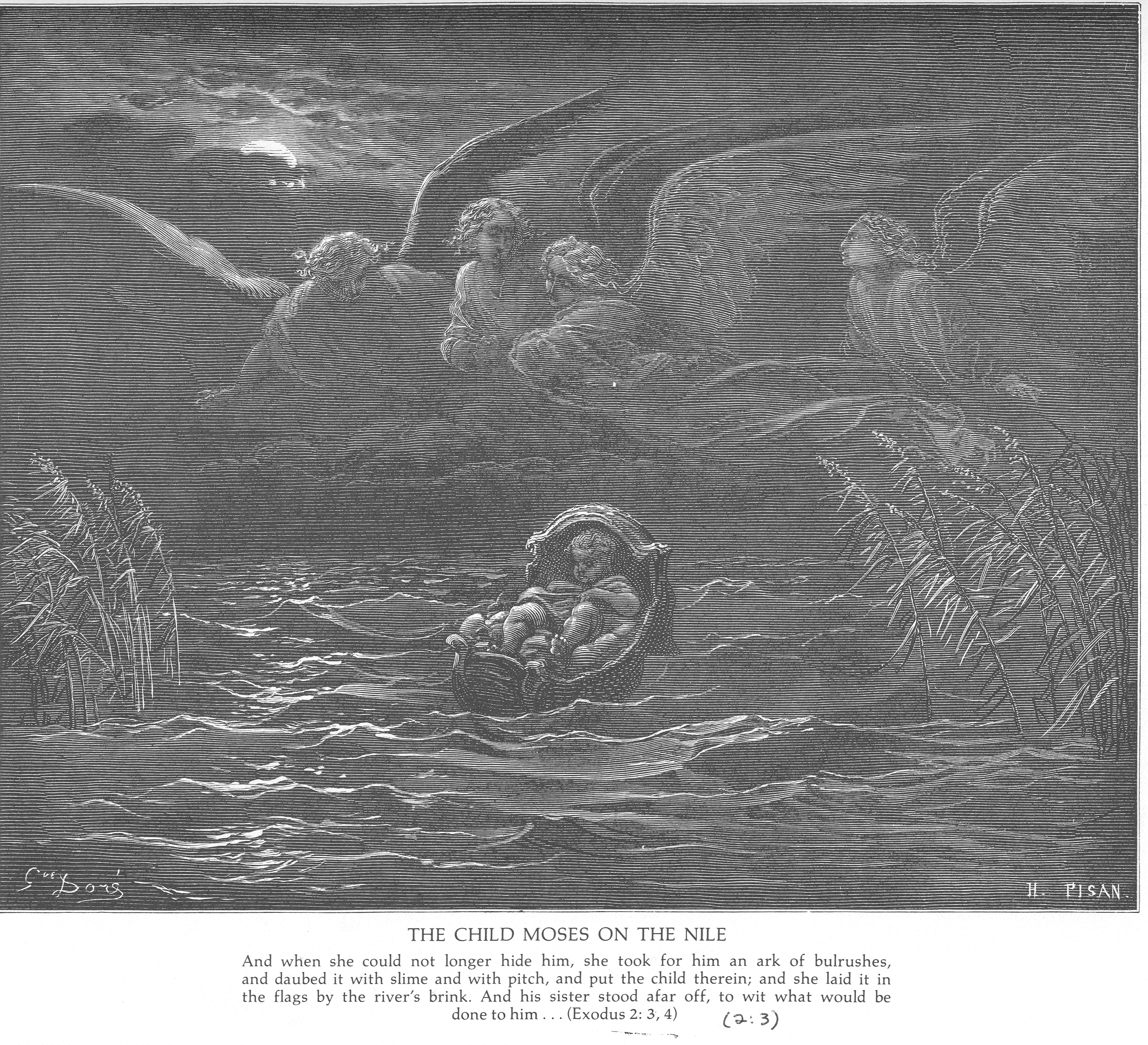 Младенец Моисей на Ниле