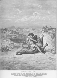 Самсон убивает льва