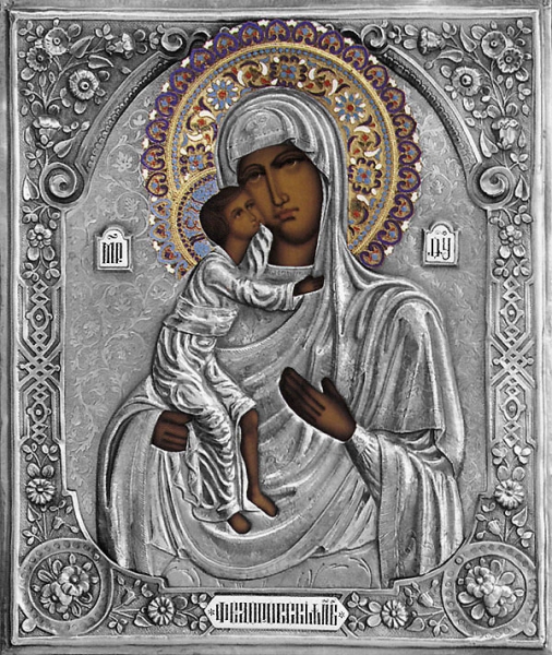 Иконы Феодоровской Божьей Матери вышитые бисером
