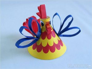 Новогодние ёлочные игрушки своими руками petushok iz bumagi - Новогодние ёлочные игрушки своими руками