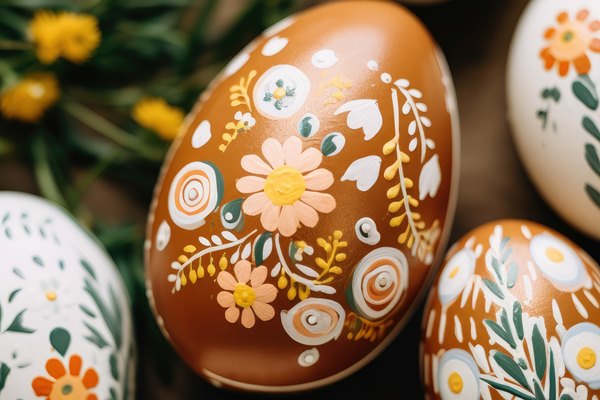 Поделки к Пасхе easter eggs wooden background happy easter retro concept rustic style - Поделки к Пасхе