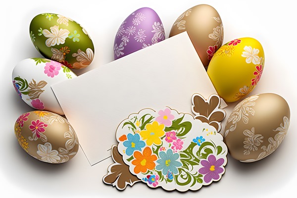 Поделки к Пасхе easter greeting card with decorated colored eggs white background - Поделки к Пасхе