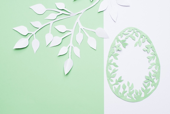Поделки к Пасхе paper easter egg with paper plant - Поделки к Пасхе