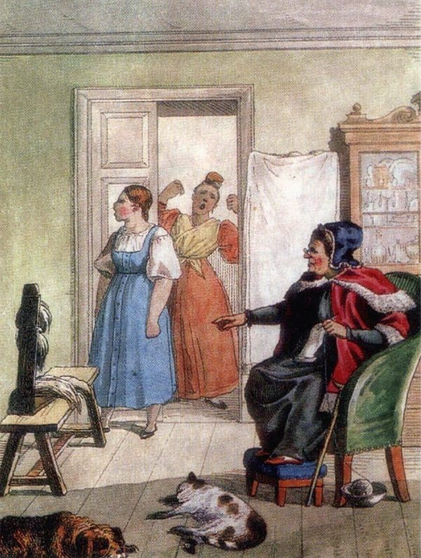 Басня «Госпожа и две служанки»