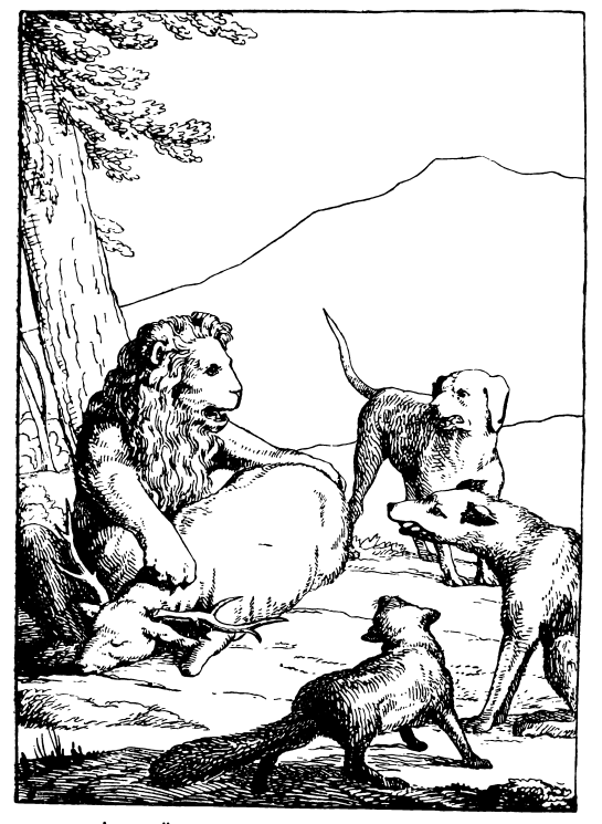 Басня «Лев на ловле»