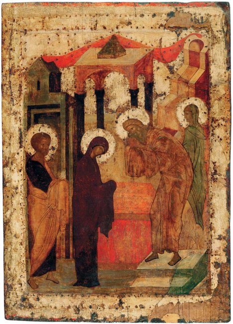 Рис. 21. Мастерская А.Рублева, Сретение, 1425-1427 гг., Троицкий собор Троице-Сергиевой лавры.jpg