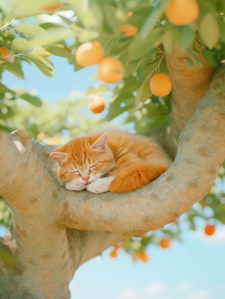 benicoco_a_cat_sitting_in_a_tree_eating_mango_for_fruit_in_the__8b885f21-8f37-428d-aa68-ec0063...png