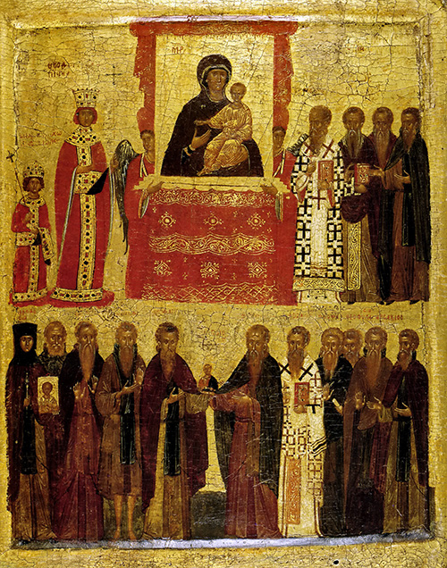 Торжество Православия. Византийская икона ок. 1400 г., Британский музей.