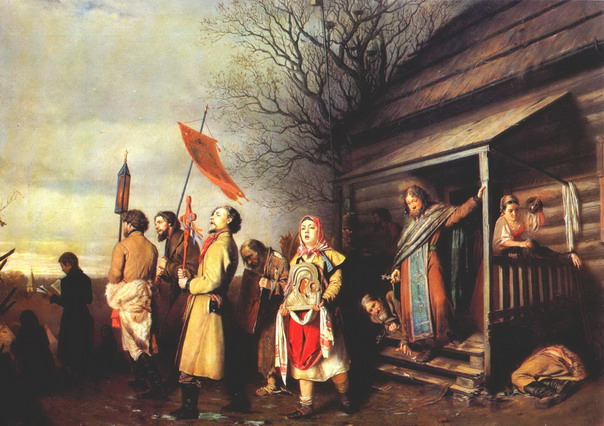 Василий Григорьевич Перов. Сельский крестный ход на Пасхе (1861)