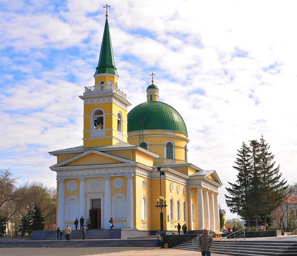 Омск Никольский собор осенью