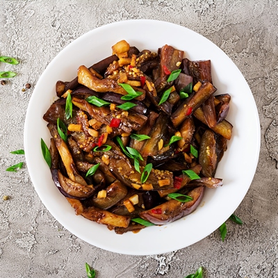 Баклажаны с грецкими орехами, постный стол