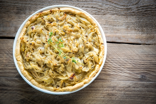 Пирог «Луковник» постный french onion pie in a pan - Пирог «Луковник» постный
