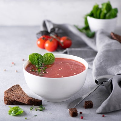 Суп-пюре из помидоров с перловой крупой