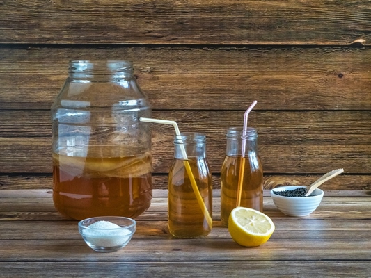 kombucha fungus organic fermented tea drink - Чайный квас (японский гриб)