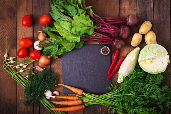 the main ingredients vegetables for cooking borsch beetroot cabbage carrots potatoes tomatoes top view - Борщ с грибными голубцами, постный стол