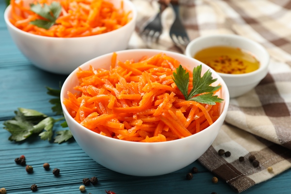 Корейская морковь composition with tasty carrot salad - Корейская морковь