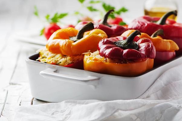 stuffed vegetarian paprika with rice - Фаршированный перец постный