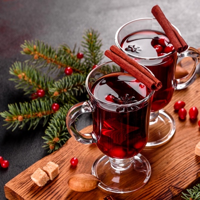 Безалкогольный глинтвейн с клюквой