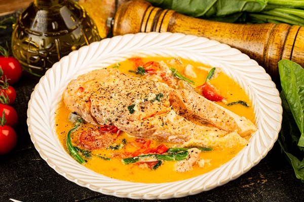 a western meal delicious tuscan salmon - Соус с белым вином к паровой рыбе