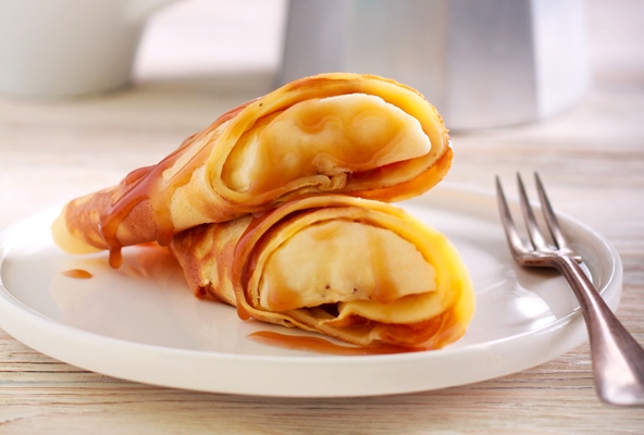 Блинчики с бананами crepes with banana filling - Блинчики с бананами