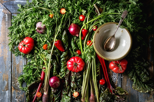 purple carrot with vegetables - Постный зелёный крем-суп без варки