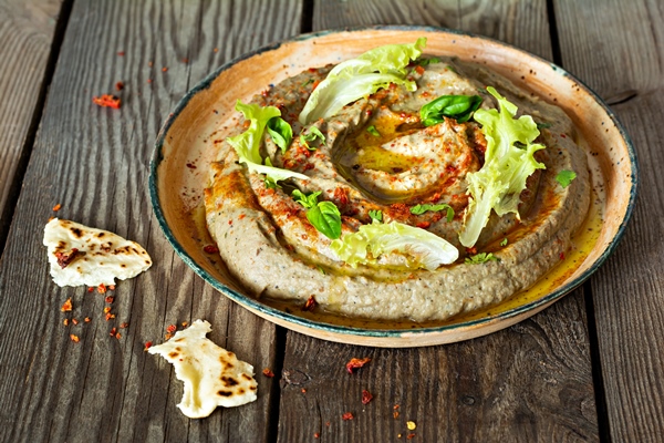 Бабагануш из баклажанов с йогуртом an oriental dish of baked eggplant babaganush eggplant puree - Бабагануш из баклажанов с йогуртом
