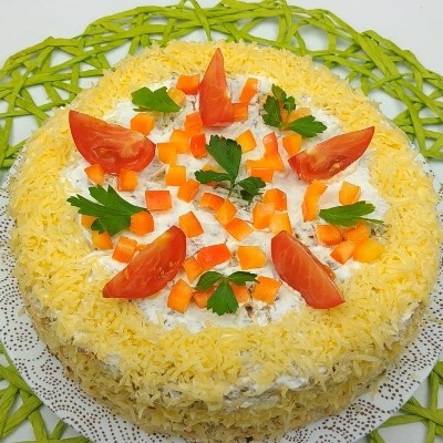 Закусочный торт из кабачков