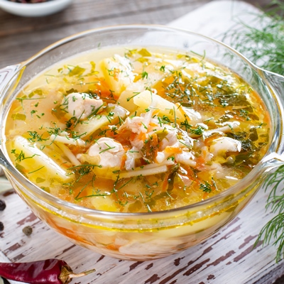 Суп картофельный с клёцками (школьное питание)