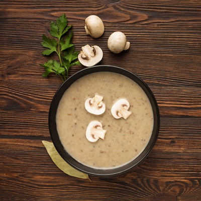 Грибной суп-пюре с соевым молоком