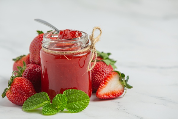 strawberry jam marble background - Клубничный джем