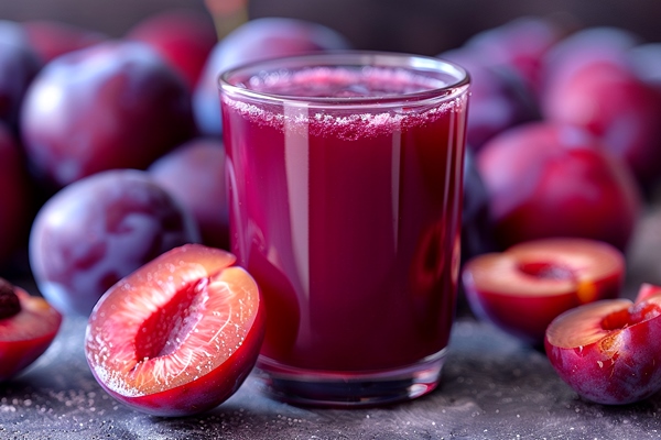 Сок сливовый с мякотью refreshing plum juice served with fresh plums rustic table - Сок сливовый с мякотью
