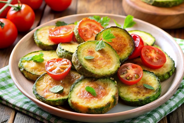 dish featuring snack fried zucchini paired with tomatoes 1 - Кабачки по-провански