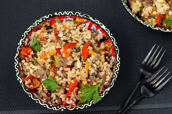 Перловая каша с овощами в мультиварке bulgur with mushrooms vegetables bowl - Перловая каша с овощами в мультиварке