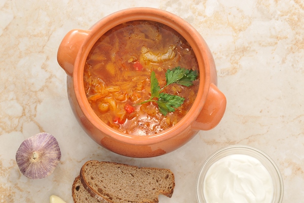 Простые постные щи cabbage soup bread 2 - Простые постные щи