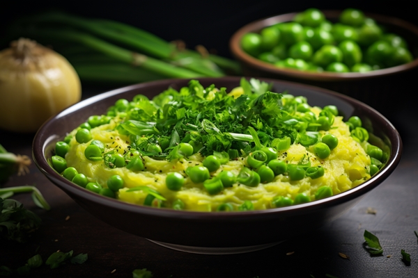 Гороховая каша с зелёным луком farofa with scallions - Гороховая каша с зелёным луком