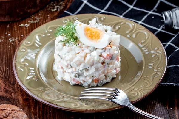 Салат "Русский" russian salad plate - Салат "Русский"