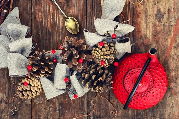 winter still life with tea - Чай с кедровыми орехами