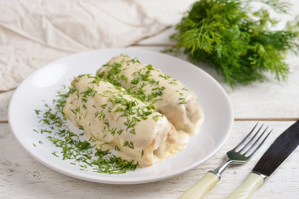 stuffed cabbage with white sauce dill - Голубцы (старинный рецепт)