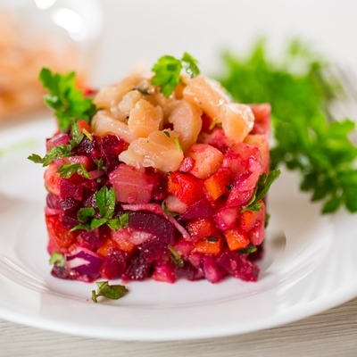 Винегрет с сёмгой и груздями Винегрет с сёмгой и груздями