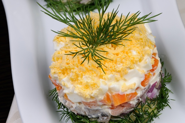 Салат "Мимоза" appetizer celebratory menu - Салат "Мимоза"