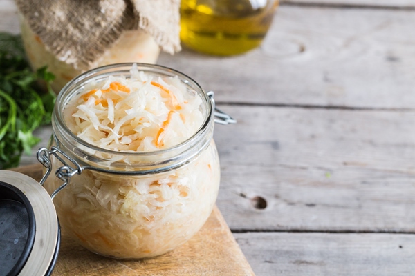 sauerkraut fermented salad homemade fresh pickled cabbage with ingredients jar - Квашеная капуста с сахаром