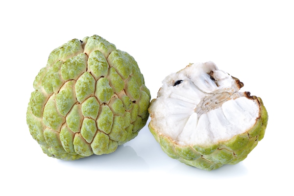 close up fruits against white background 2 - Сахарное яблоко