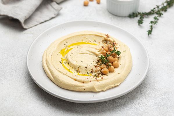 high angle delicious local food dish - Хумус по-домашнему