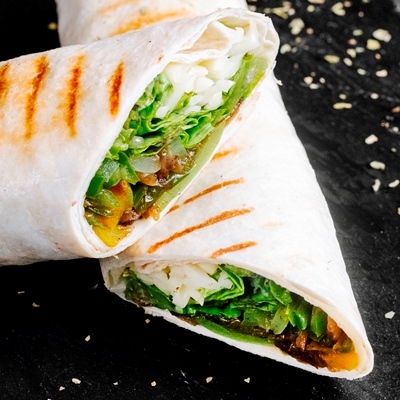 Постный буритто с рисом и овощами