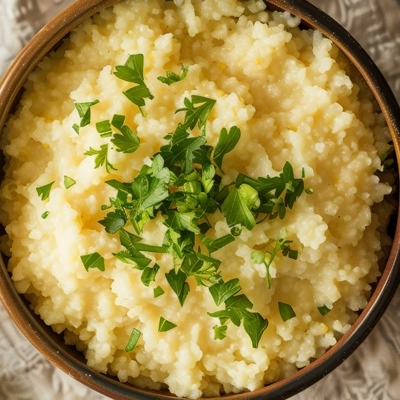 Пшённая каша с луком и картофелем в духовке