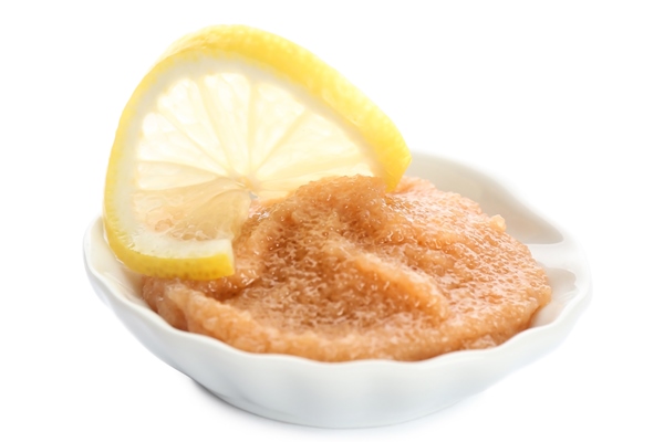 Икра минтая домашнего соления plate with delicious cod caviar white background 1 - Икра минтая домашнего соления
