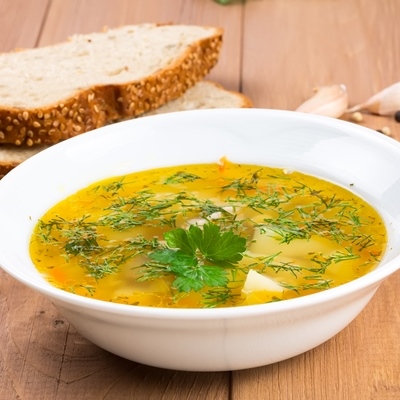 Постный картофельный суп с грибами дождевиками