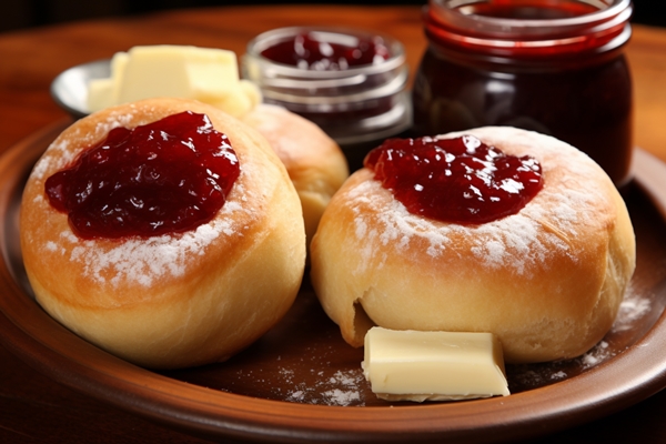 kolaches sladkii i vkusnyi ugosenie vkusnyi vkusnyi kolaches pisevaa fotografia - Чибрики с джемом