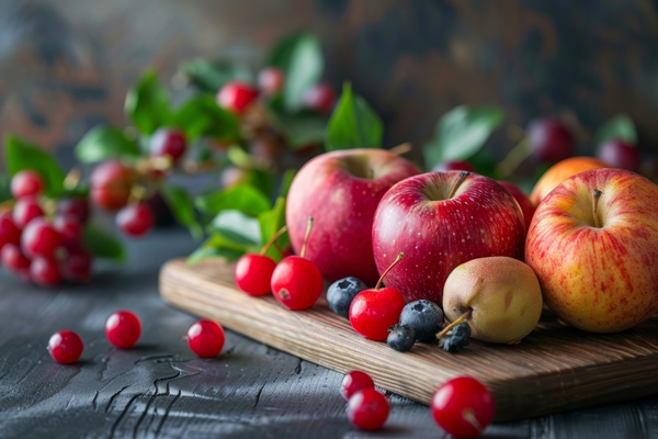 Клюквенный соус на зиму svezie abloki i agody na derevannoi doske - Клюквенный соус на зиму